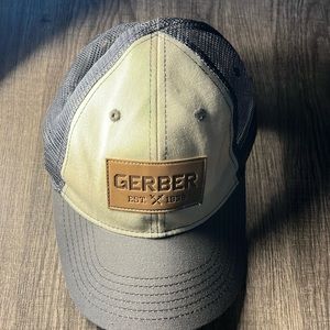 Gerber Mens Billboard Trucker Adjustable 6Panel Hat Color White/Gray